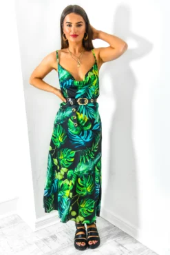 Miami - Black Tropical Slip Dress -Glamoros Clothing Shop 210602StudioSession 1425