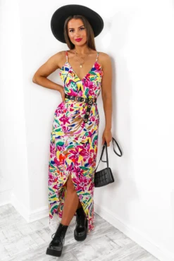 Garden Party - White Multi Floral Midi Dress -Glamoros Clothing Shop 8E4A0807