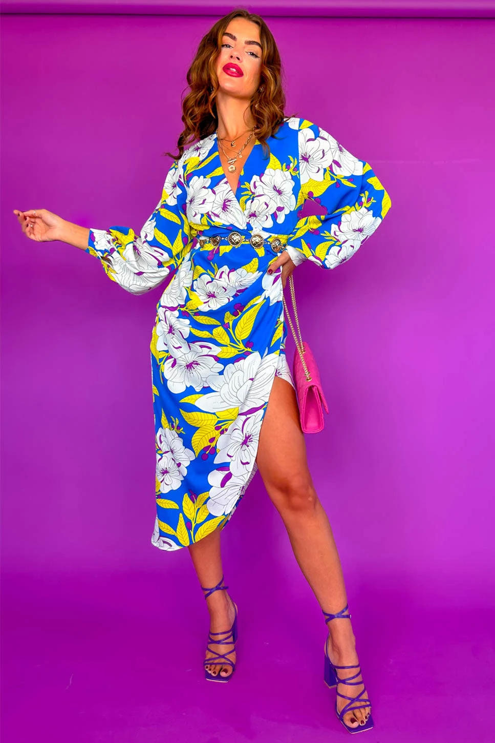 A Class Of Your Own - Blue Lime Floral Midi Dress 1 A Class Of Your Own - Blue Lime Floral Midi Dress