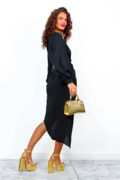 A Class Of Your Own - Black Midi Dress -Glamoros Clothing Shop AClassOfYourOwn BlackMidiDress 4