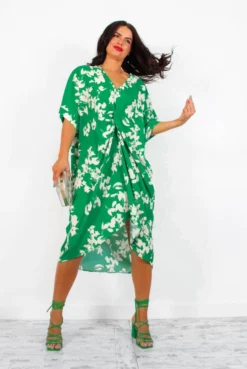 A Whole Knot Of Love - Green Floral Knot Midi Dress 8 A Whole Knot Of Love - Green Floral Knot Midi Dress -Glamoros Clothing Shop AWholeKnotOfLove GreenFloralKnotMidiDress2