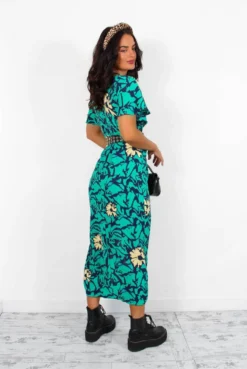 Adore Me - Green Multi Floral Midi Dress -Glamoros Clothing Shop AdoreMe GreenMultiFloralMidiDress4