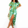 Adore Me - Lime Blue Swirl Midi Dress