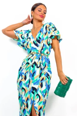 Adore Me - Mint Multi Abstract Midi Dress -Glamoros Clothing Shop AdoreMe MintMultiAbstractMidiDress1