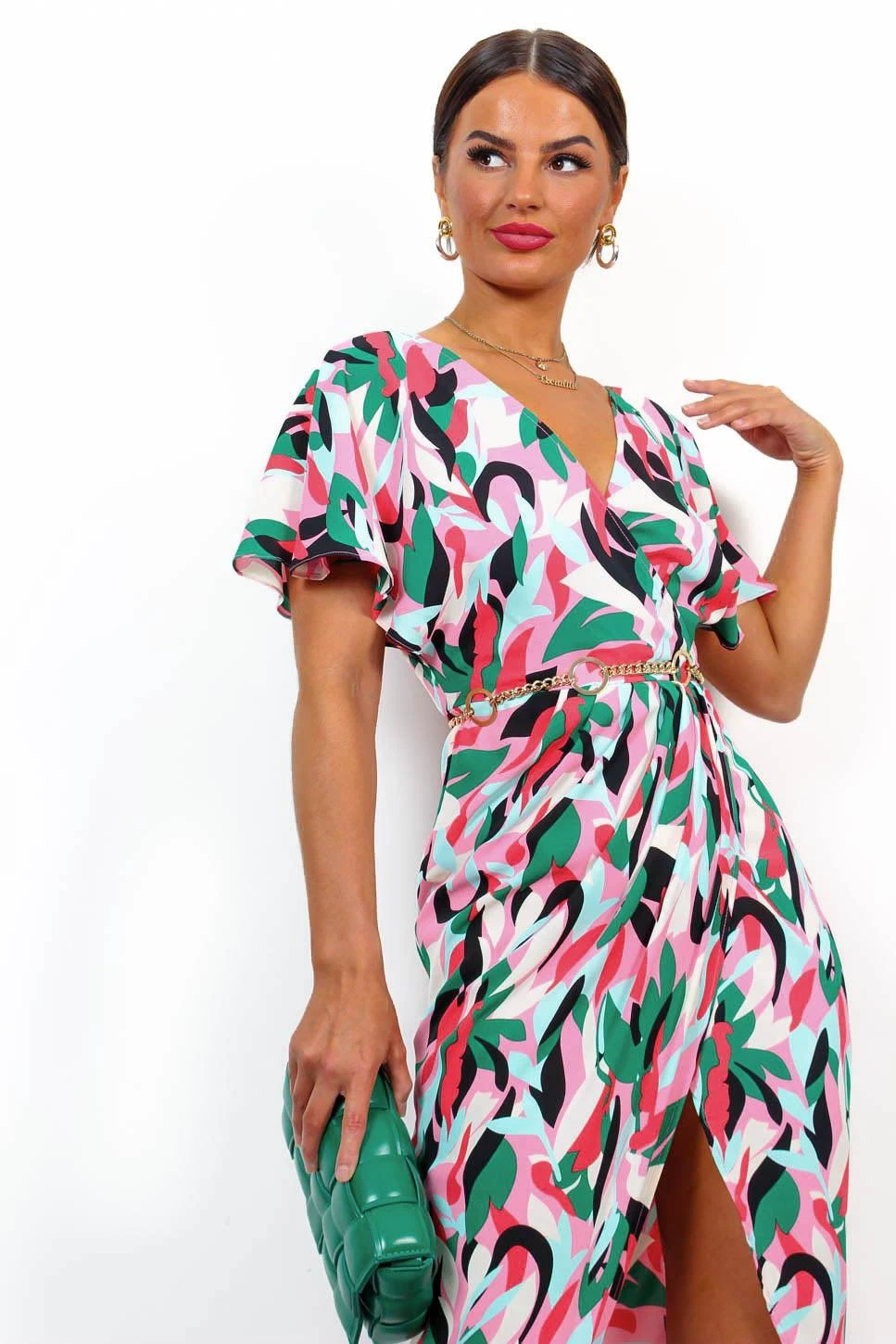 Adore Me - Pink Multi Abstract Midi Dress 4 Adore Me - Pink Multi Abstract Midi Dress - Image 4