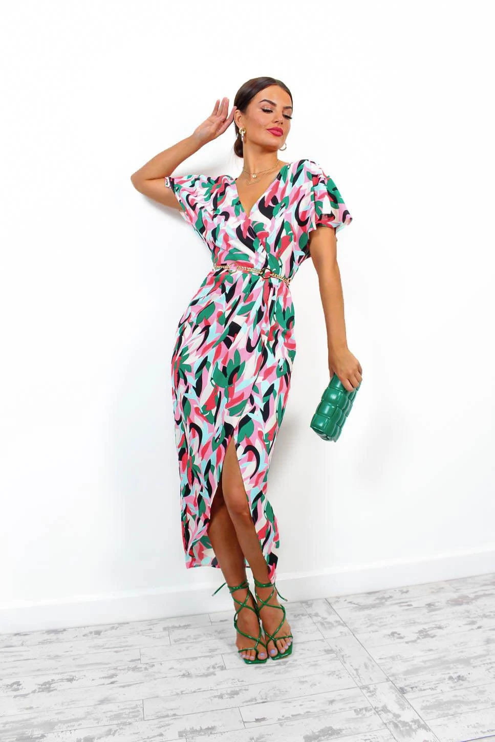 Adore Me - Pink Multi Abstract Midi Dress 1 Adore Me - Pink Multi Abstract Midi Dress