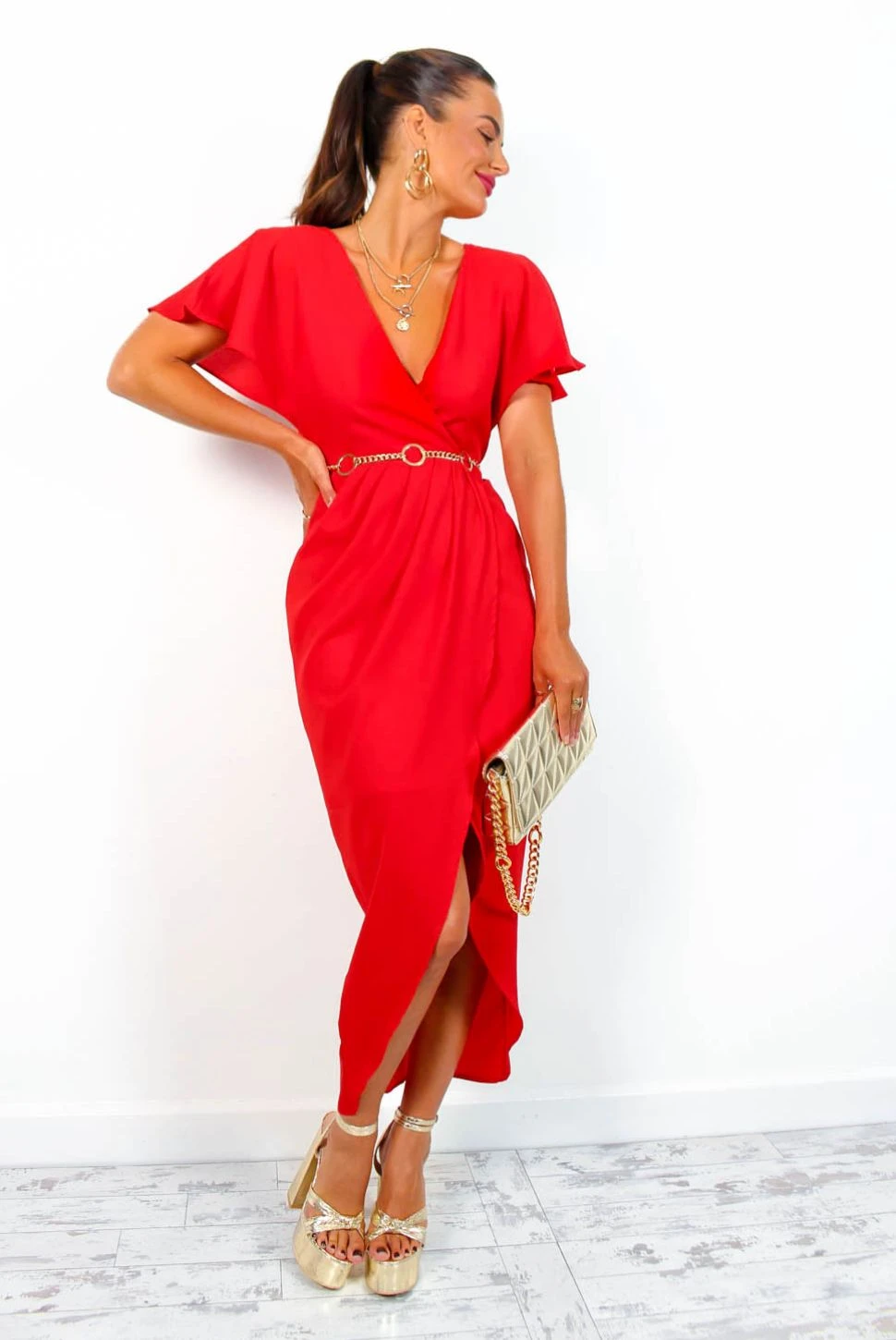 Adore Me - Red Midi Dress 3 Adore Me - Red Midi Dress - Image 3