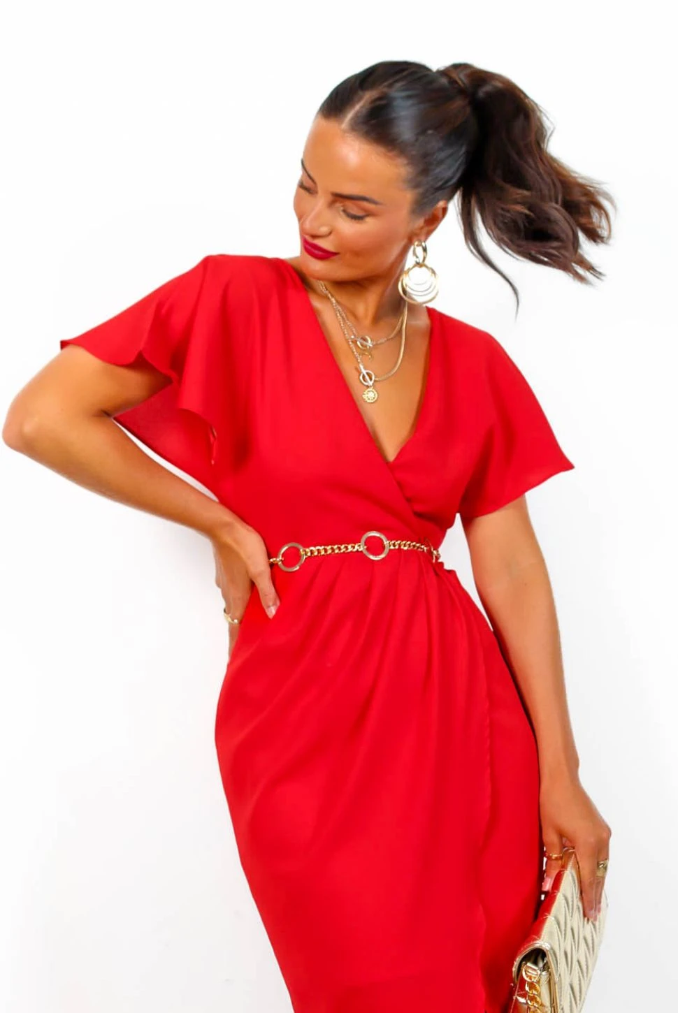 Adore Me - Red Midi Dress 2 Adore Me - Red Midi Dress - Image 2