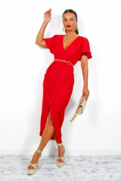 Adore Me - Red Midi Dress