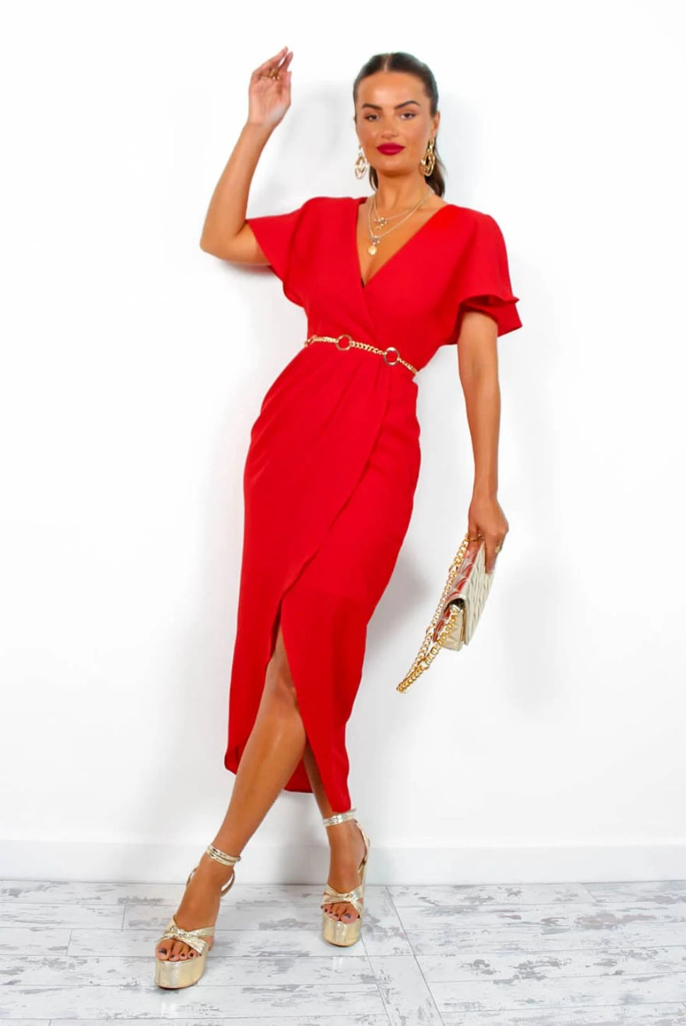 Adore Me - Red Midi Dress 1 Adore Me - Red Midi Dress