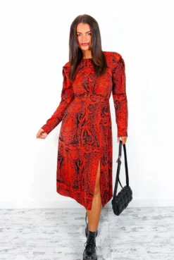 AX Paris All For You - Red Black Paisley Midi Dress -Glamoros Clothing Shop AllForYou RedBlackPaisleyMidiDress 2