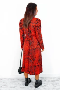 AX Paris All For You - Red Black Paisley Midi Dress -Glamoros Clothing Shop AllForYou RedBlackPaisleyMidiDress 4