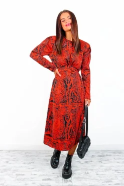 AX Paris All For You - Red Black Paisley Midi Dress -Glamoros Clothing Shop AllForYou RedBlackPaisleyMidiDress 6