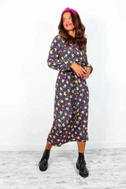 All The Attitude - Black Multi Rose Maxi Dress -Glamoros Clothing Shop AllTheAttitude BlackMultiRoseMaxiDress5