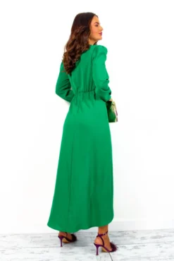 All Time Favourite - Forest Green Twist Front Midi Dress -Glamoros Clothing Shop AllTimeFavourite ForestGreenTwistFrontMidiDress 3
