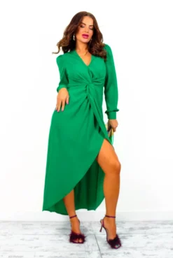 All Time Favourite - Forest Green Twist Front Midi Dress -Glamoros Clothing Shop AllTimeFavourite ForestGreenTwistFrontMidiDress 6