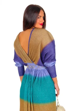 Always Be You - Purple Bronze Pleated Midi Dress -Glamoros Clothing Shop AlwaysBeYou PurpleBronzePleatedMidiDress 6