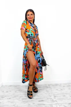 Angel In Me - Black Multi Tropical Maxi Shirt Dress 10 Angel In Me - Black Multi Tropical Maxi Shirt Dress -Glamoros Clothing Shop AngelInMe BlackMultiTropicalMaxiShirtDress 6