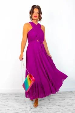Artemis - Magenta Pleated Maxi Dress