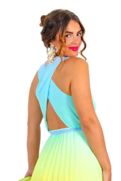 Artemis - Multi Ombre Print Pleated Midi Dress -Glamoros Clothing Shop Artemis MultiOmbrePrintPleatedMidiDress 6