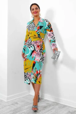 Be Your Fantasy - Turquoise Botanical Print Midi Dress 11 Be Your Fantasy - Turquoise Botanical Print Midi Dress -Glamoros Clothing Shop BeYourFantasy TurquoiseBotanicalPrintMidiDress4