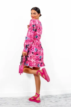 Catwalk Beautiful Day - Pink Floral Mini Wrap Dress 8 Catwalk Beautiful Day - Pink Floral Mini Wrap Dress -Glamoros Clothing Shop BeautifulDay PinkFloralMiniWrapDress1