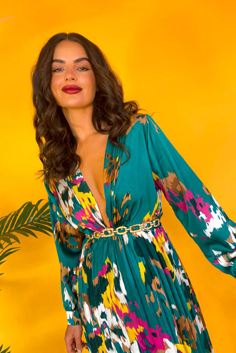 Beauty In Everything - Forest Multi Printed Pleated Midi Dress 1 Beauty In Everything - Forest Multi Printed Pleated Midi Dress