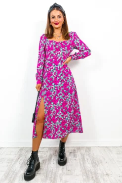 Biggest Bunch - Purple Floral Midi Dress -Glamoros Clothing Shop BiggestBunch PurpleFloralMidiDress 2 06c690ed d121 418f 9db4 534b14d8e9d9