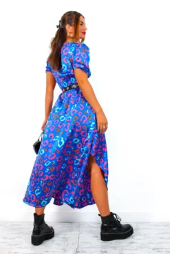 Born This Way - Blue Multi Animal Print Midi Dress -Glamoros Clothing Shop BornThisWay BlueMultiAnimalPrintMidiDress 4