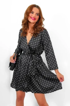 Bow Love Lost - Black Polka Dot Mini Dress 7 Bow Love Lost - Black Polka Dot Mini Dress -Glamoros Clothing Shop BowLoveLost BlackPolkaDotMiniDress1