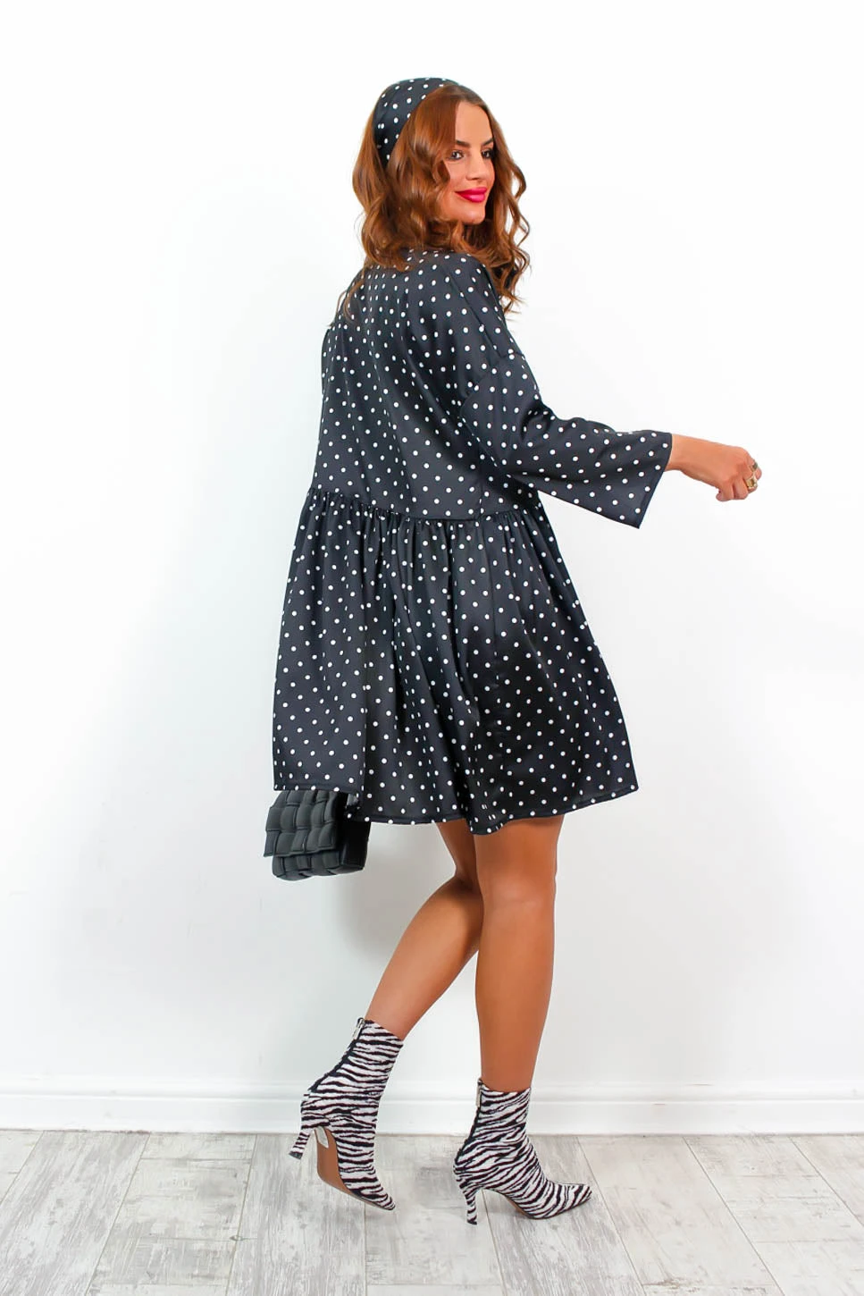 Bow Love Lost - Black Polka Dot Mini Dress 5 Bow Love Lost - Black Polka Dot Mini Dress - Image 5