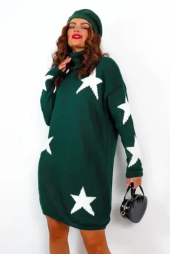 Call It Even - Forest White Star Print Roll Neck Dress 10 Call It Even - Forest White Star Print Roll Neck Dress -Glamoros Clothing Shop CallItEven ForestWhiteStarPrintRollNeckDress 5