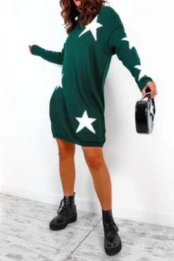 Call It Even - Forest White Star Print Roll Neck Dress 8 Call It Even - Forest White Star Print Roll Neck Dress -Glamoros Clothing Shop CallItEven ForestWhiteStarPrintRollNeckDress 6