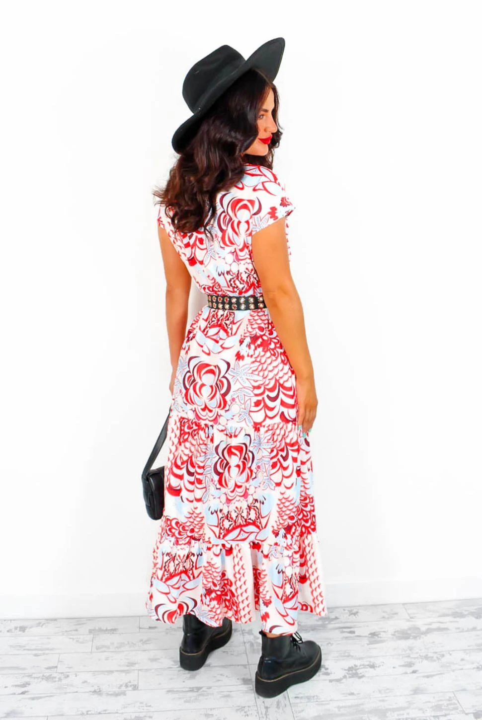 AX Paris Call My Name - Red Multi Print Midi Dress 5 AX Paris Call My Name - Red Multi Print Midi Dress - Image 5