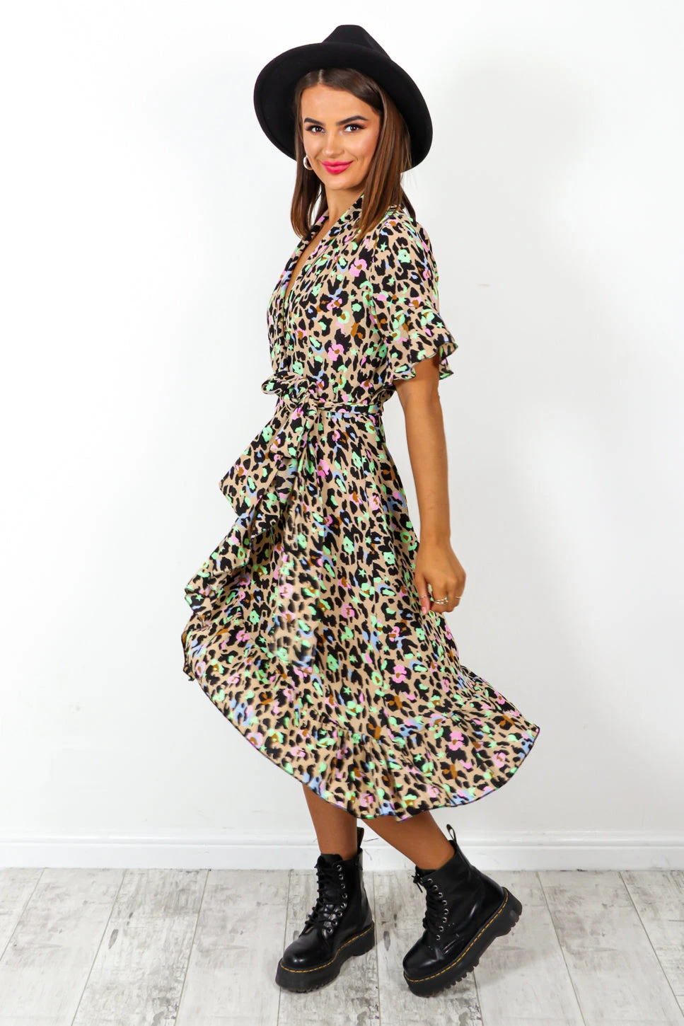 Call Of The Wild - Beige Multi Leopard Print Wrap Dress 1 Call Of The Wild - Beige Multi Leopard Print Wrap Dress