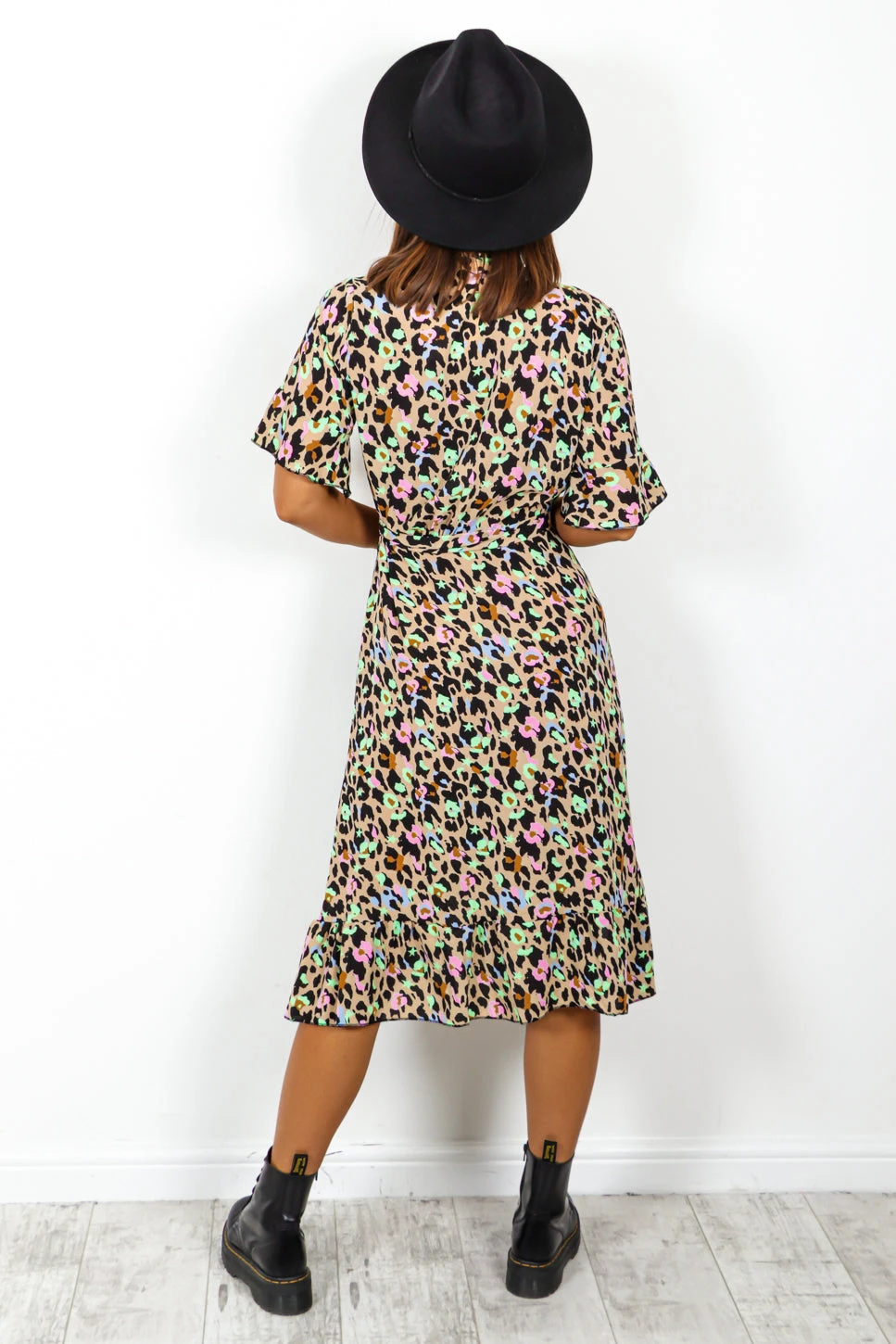 Call Of The Wild - Beige Multi Leopard Print Wrap Dress 6 Call Of The Wild - Beige Multi Leopard Print Wrap Dress - Image 6