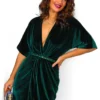 Cocktail OClock - Forest Velvet Wrap Dress