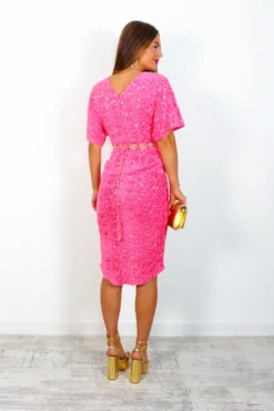 Cocktail O'Clock- Pink Sequin Midi Dress 16 Cocktail O'Clock- Pink Sequin Midi Dress -Glamoros Clothing Shop CocktailO Clock PinkSequinMidiDress 1