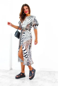 Cuff It Up - Multi Animal Print Midi Dress -Glamoros Clothing Shop CuffItUp MultiAnimalPrintMidiDress 4