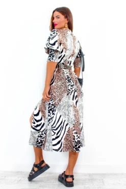 Cuff It Up - Multi Animal Print Midi Dress -Glamoros Clothing Shop CuffItUp MultiAnimalPrintMidiDress 5