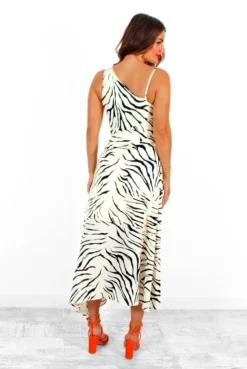 AX Paris Cut It Out - Champagne Zebra Cut Out Midi Dress -Glamoros Clothing Shop CutItOut ChampagneZebraCutOutMidiDress 1