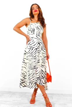 AX Paris Cut It Out - Champagne Zebra Cut Out Midi Dress -Glamoros Clothing Shop CutItOut ChampagneZebraCutOutMidiDress 3