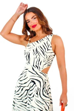 AX Paris Cut It Out - Champagne Zebra Cut Out Midi Dress -Glamoros Clothing Shop CutItOut ChampagneZebraCutOutMidiDress 6