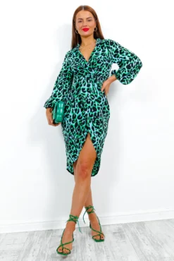 Devoted To You - Blue Green Long Sleeve Midi Dress -Glamoros Clothing Shop DevotedToYou BlueGreenLongSleeveMidiDress1