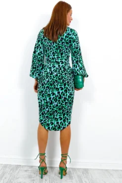 Devoted To You - Blue Green Long Sleeve Midi Dress -Glamoros Clothing Shop DevotedToYou BlueGreenLongSleeveMidiDress2