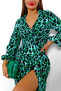 Devoted To You - Blue Green Long Sleeve Midi Dress -Glamoros Clothing Shop DevotedToYou BlueGreenLongSleeveMidiDress4