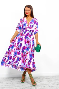 Dolce Vita - Blue Purple Floral Print Maxi Dress -Glamoros Clothing Shop DolceVita BluePurpleFloralPrintMaxiDress1