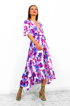 Dolce Vita - Blue Purple Floral Print Maxi Dress -Glamoros Clothing Shop DolceVita BluePurpleFloralPrintMaxiDress2