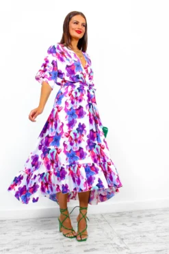Dolce Vita - Blue Purple Floral Print Maxi Dress -Glamoros Clothing Shop DolceVita BluePurpleFloralPrintMaxiDress3