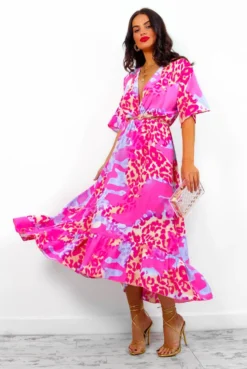 Dolce Vita - Fuchsia Lilac Leopard Print Midi Dress 7 Dolce Vita - Fuchsia Lilac Leopard Print Midi Dress -Glamoros Clothing Shop DolceVita FuchsiaLilacLeopardPrintMidiDress 3